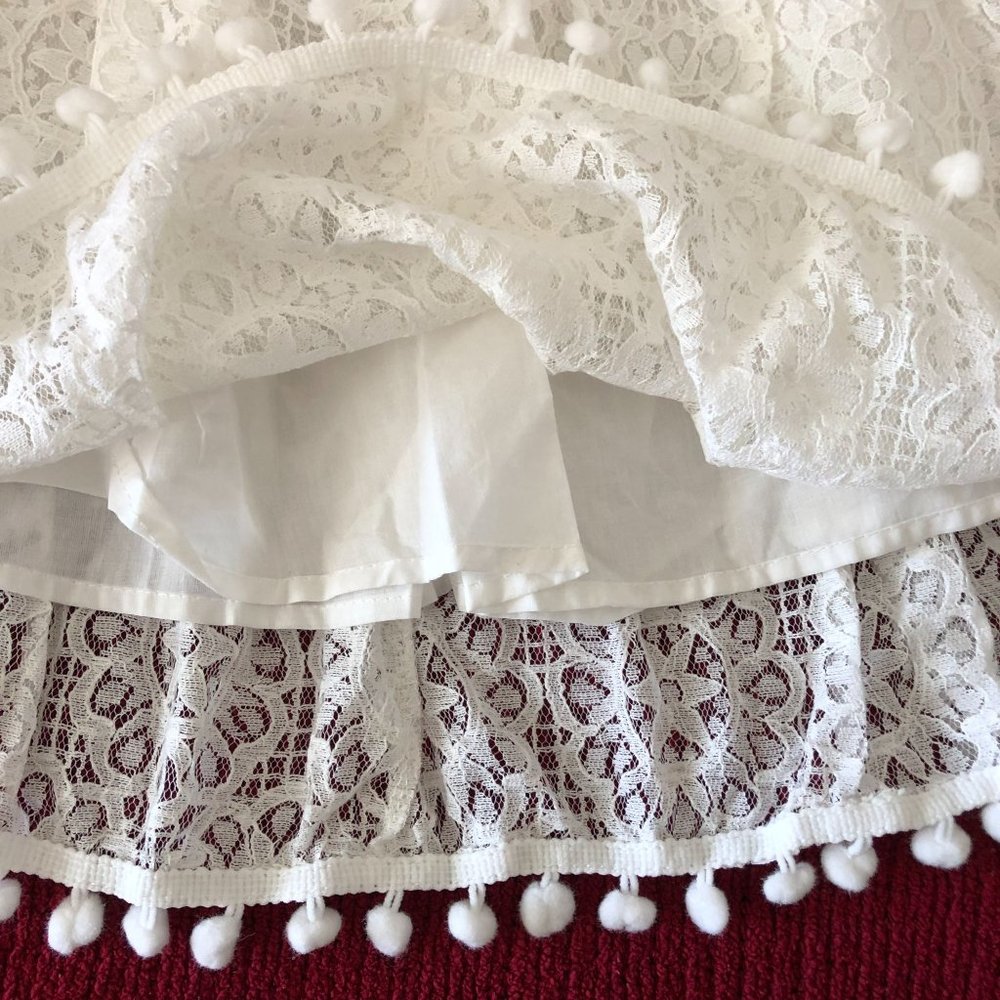 2 Bunnies Ivory Dress Vintage Sunflower Lace Design Cottagecore Size 3T - Picture 4 of 16